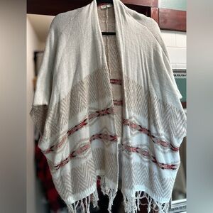Jolt Cream and Red Patterned Women's Shawl/Wrap